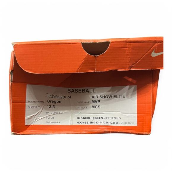 Nike Oregon Ducks PE Air Show Elite MVP Unreleased Sample Cleats Shoes Sz 12.5